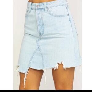 NWOT Free People We The Free Going Rogue Denim Mini Skirt Size 27